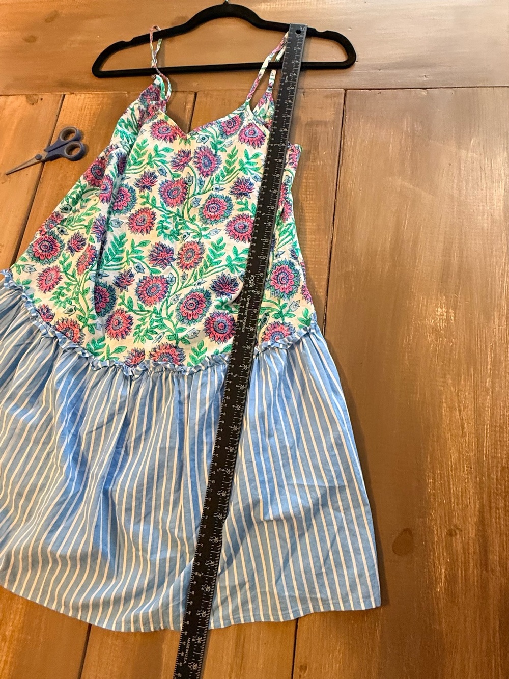 J.Crew Floral Mixed Print Sundress Tiered Striped Hem Cotton Cottagecore Dress - Picture 9 of 10